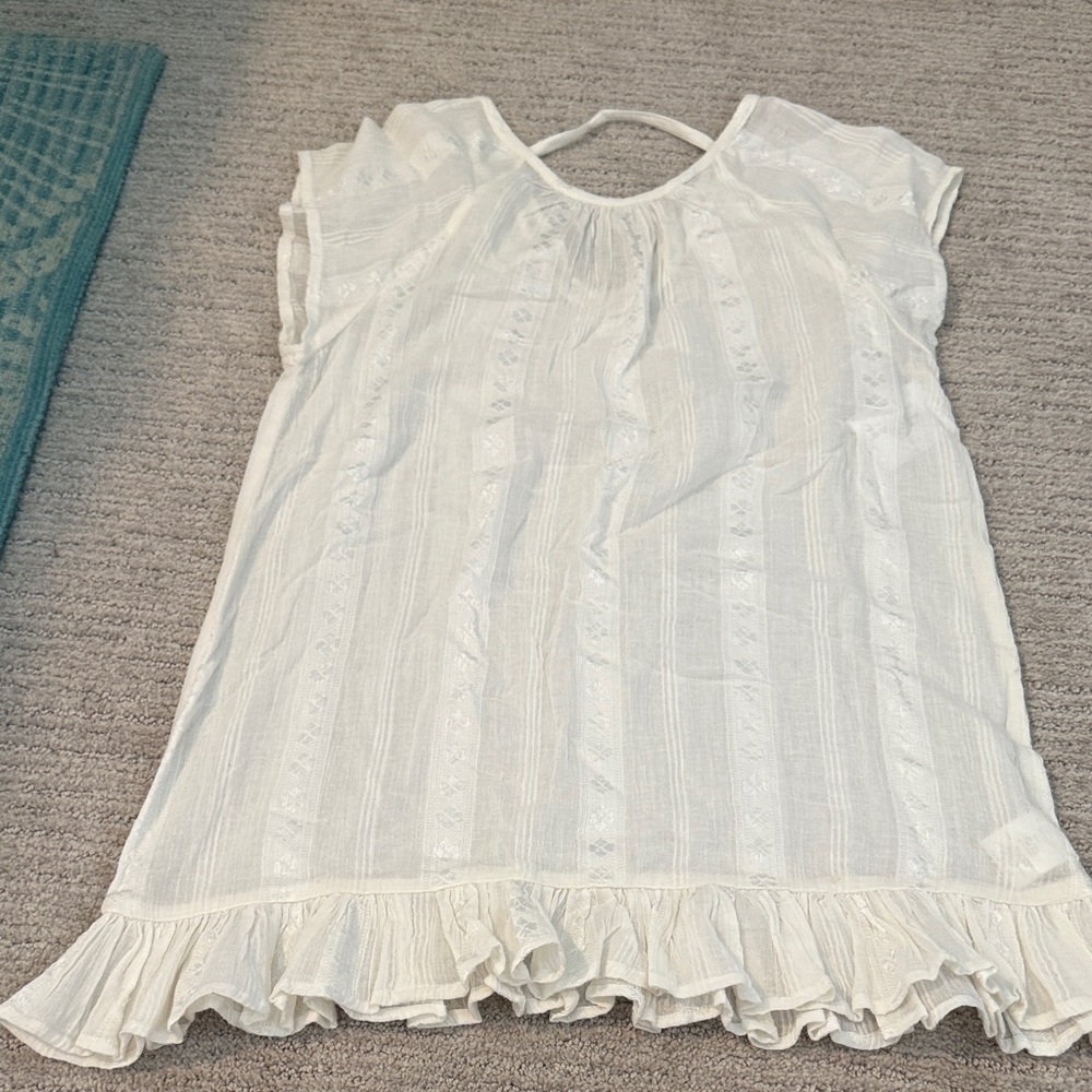 O'Neill Cream Ruffle Sleeve Blouse